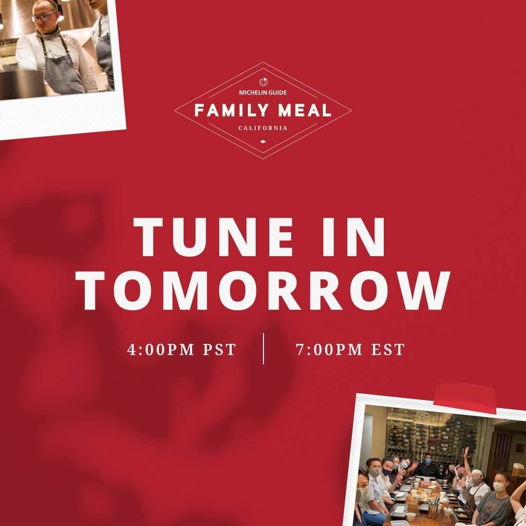 ミシュランさんのインスタグラム写真 - (ミシュランInstagram)「The Family Meal is an indispensable part of restaurant culture, where staff enjoy food and time together. This year, MICHELIN Guide is excited to host our own virtual Family Meal. You’re invited to join California’s most inspiring and influential leaders in the industry for an evening of cooking and conversation highlighting support, sustainability, innovation and the future of the industry at large.  Pull up a chair and tune in TOMORROW at 4PM PST / 7PM EST. There’s room for everyone at this Family Meal.  See link in our bio to reserve your seat.  #MICHELINFAMILYMEAL #CAFoodBank #RemyMartin #Gaggenau #SamsungUS #sanpellegrino #supportrestaurants #wineaccess」10月27日 6時41分 - michelinusa