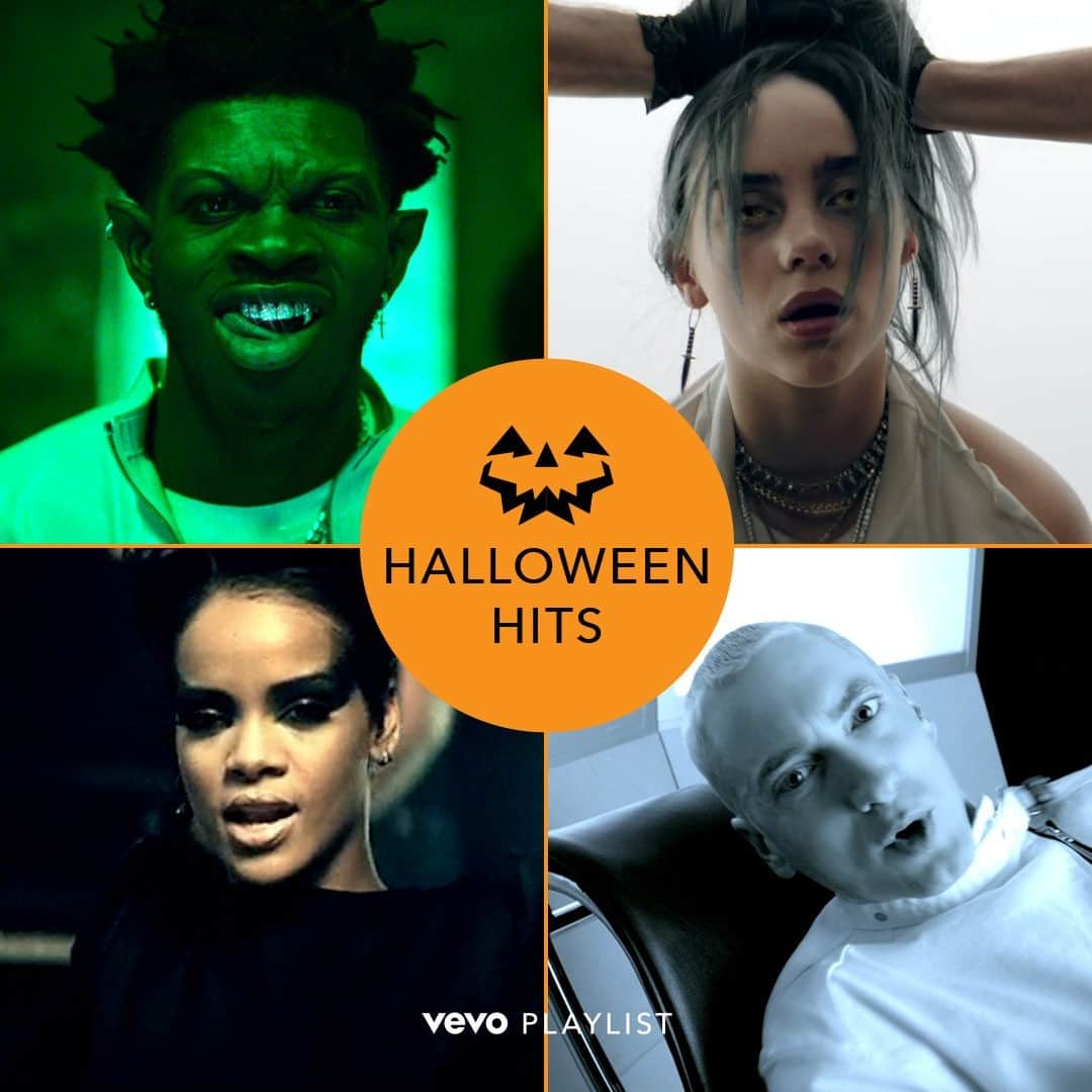 Vevoさんのインスタグラム写真 - (VevoInstagram)「Our Halloween Hits playlist brings all the spooky vibes with vids from @lilnasx @billieeilish @badgalriri @eminem and more 🎃 What's your fav scary jam? 👻 ⠀⠀⠀⠀⠀⠀⠀⠀⠀ ▶️[Link in bio] #LilNasX #BillieEilish #Rihanna #Eminem #Halloween」10月27日 7時00分 - vevo