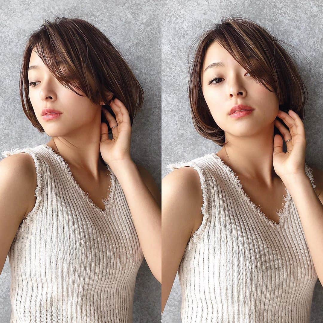 本田重人さんのインスタグラム写真 - (本田重人Instagram)「ストレートボブから変化が欲しい方に👉  顔回りの小顔レイヤーワンカールのパーマ、ハイライト👉  保存してカウンセリングの参考にどうぞ😊  トリートメントでは治らないホワホワした髪、ふくらむ癖、あほ毛なども僕のする縮毛矯正なら驚く程柔らかなさらさらのストレート毛に👉  美容師さんに「縮毛矯正は必要ないですね」と言われる方も是非オススメ。  もちろん一度施術した髪は半永久そのままさらさらです。  また生えてきたらその髪をリタッチ矯正してあげれば👍  カラーとの同時施術ももちろん👍  気になる事はお気軽にDM下さい😊  GRAFF  hair 本田重人  【料金表】 カット¥6600 独自のカット法で写真の様な仕上がりに  カット＋カラー¥14300 透明感抜群のダメージレスカラー  カット＋パーマ（デジも）¥17300 髪質に合わせた選定による柔らかなパーマ  カット＋縮毛矯正¥19800 今までにない仕上がりを実感するナチュラルストレート  カット＋カラー＋縮毛矯正¥27500 同時施術でもダメージを感じさせないフルコース  トリートメント3step¥2200.5step¥4400 カラー、パーマ、縮毛矯正には併用がオススメ  ハイライト¥4400〜 より立体感のあるおしゃれなカラーに 　　　　　  圧倒的な経験値によるナチュラルストレートパーマは一度体感したら病みつきになる程のお手入れのし易さに❗️  銀座でボブにしたい方は是非お任せを❗️  #縮毛矯正ボブ #ストレートボブ #ボブストレート #ボブ縮毛矯正 #ショートストレート #ストレートショート #ショート縮毛矯正 #縮毛矯正ショート #ナチュラルストレート #コスメストレート  #切りっぱなしボブ #ミニボブ #ショートボブ #前下がりショート #前下がりボブ #ワンカールボブ #ばっさりボブ #長めボブ #本田重人  #ショート銀座 #ボブ銀座 #ストレート銀座 #縮毛矯正銀座 #銀座ショートボブ #銀座ボブ  #銀座縮毛矯正 #銀座ストレート #結べるボブ #ロブ」10月27日 7時10分 - shigeto_honda