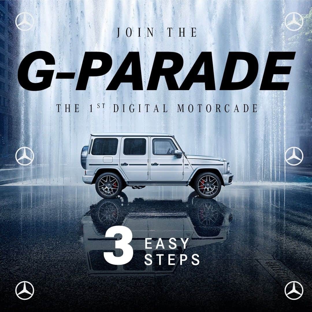 Mercedes AMGさんのインスタグラム写真 - (Mercedes AMGInstagram)「[For conditions of participation see below] Join the G-Parade! And this is how you can be part of the world’s first digital motorcade made of G-Classes: 1. Grab your G-Class and smartphone. 2. Take a vertical photo of your G-Class. Make sure you capture it from the side and centered in the middle. 3. Share it on public with #gparade.  #MercedesBenz #GClass  Conditions of participation: By uploading the G-Class photos under #gparade until 6th November 2020 you grant Mercedes-Benz AG a single right that is not restricted in terms of location or time, and can be transferred to third parties, to edit the images and publish them on the Mercedes-Benz Social Media channels for communications purposes. Furthermore, by uploading the image files you expressly waive the right to be named as the copyright holder. By uploading the images under #gparade you confirm that you have the required copyrights or other rights (e.g. right to publish). Submitting a photo does not grant a right to publicartion.」10月27日 18時00分 - mercedesamg
