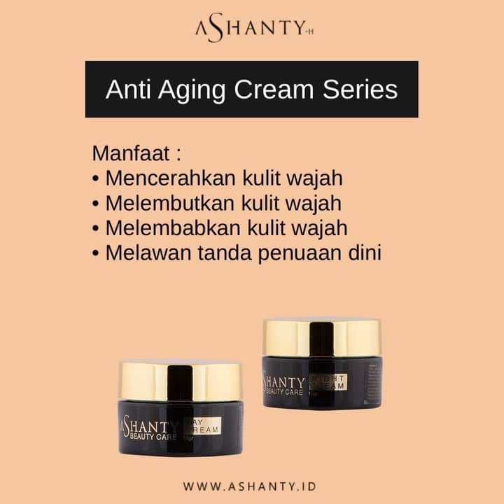 ASHANTY BEAUTY CREAM OFFICIALのインスタグラム：「Menggunakan cream perawatan wajah yang mengandung anti aging untuk usia 21 tahun keatas merupakan hal yang penting loh ladies! Pastinya ladies tidak menginginkan tanda penuaan dini mulai timbul diusia muda, yuk mulai merawat wajah mengandung cream perawatan wajah yang mengandung Angi Aging.   Anti aging cream series by @ashantyid memberikan perawatan terbaik untuk kulit wajahmu, merawat dan menutrisi hingga lapisan terdalam. Membuat wajah lebih sehat, cerah dan glowing ✨  _____________________________ Informasi dan pemesanan  Ashanty Beauty Cream Chat Via WA : WA: 081293823950 WA: 081287388885 WA: 087778489900 WA: 085781140354 ⚡️ Fast Respons Click Link On Bio Instagram @ashantyid ❣️ ______________________________ #ashantybeautycream #creamashanty #skincareashanty #skincare #skincareartis #skincarelokal #creamwajah #creamperawatanwajah #obatjerawat #jerawat #kosmetik #krimwajah #creamwajah #whiteningcream #ashantyid #ashanty」
