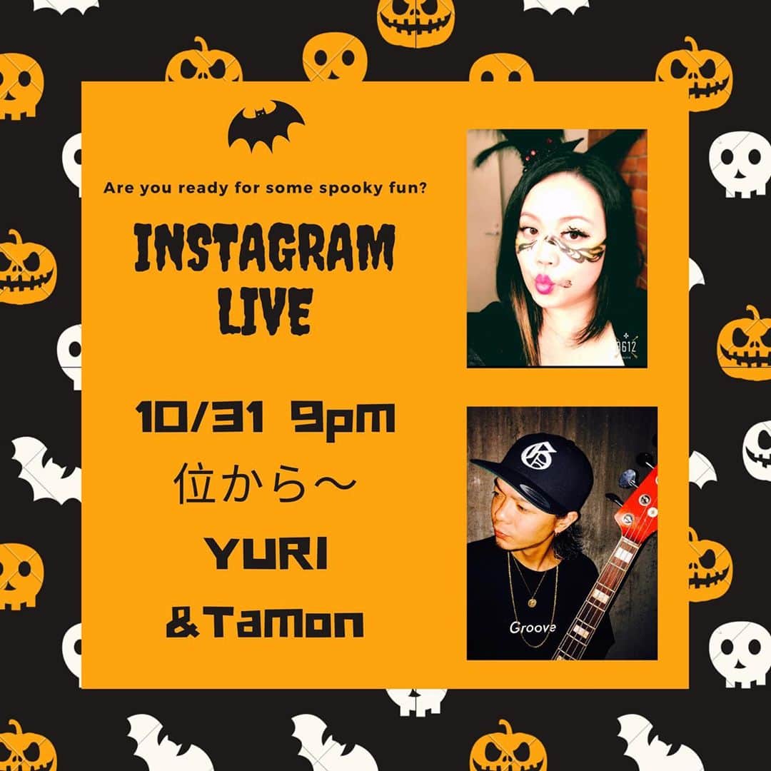 YURIのインスタグラム：「10.31 夜9時位から~INSTAGRAM LIVE! Halloween Special 🎃👻」