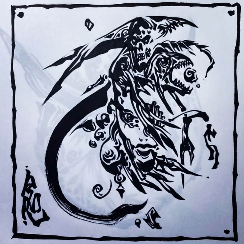 雨宮慶太のインスタグラム：「良い波動を送り中  #dragon #monster  #sketch #creature #japan  #Asia  #doddle  #sketch #woman #fairy  #pencil #drawing #draw #art  #illustration  #keitaamemiya」