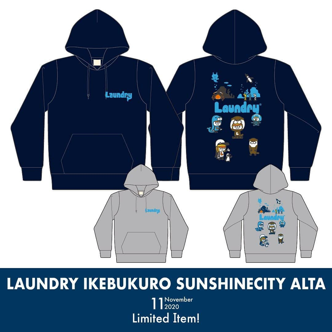 Laundry ランドリーさんのインスタグラム写真 - (Laundry ランドリーInstagram)「10月30日（金）#池袋サンシャインシティアルタ 店にて店舗限定デザインが発売に👌     池袋店限定でお馴染みのカワウソBOYくんと仲間たちがとってもキュートなデザイン…☆ フロントは胸にロゴのみとシンプルに♪   現在予約受付中😊✨ 👉 @laundry_ikebukuro    池袋店限定Aquaパーカー 〈ユニセックス〉 価格　：7,500円+税 サイズ　：S/M/L カラー　：杢グレー/ネイビー      是非チェックしてください🥳  ＿＿＿＿＿＿＿＿＿＿＿＿＿  お知らせやオンラインストアはプロフィールから🧐 ⇒ @laundry_official  #laundry038 をつけて投稿すると LAUNDRY公式アカウントにご紹介されちゃうかも🥰  #laundry038 #laundry #ランドリー  #新作 #限定デザイン #サンシャイン #サンシャインシティ #アルタ #池袋 #東京 #laundry池袋店  #カワウソ #BOY #アクア  #パーカー #パーカーコーデ #コーディネート #ファッション #newarrivals #shop #limited #newitem #ikebukuro #tokyo #sunshinecity #alta  #codenate #fashion #💖」10月27日 17時09分 - laundry_official