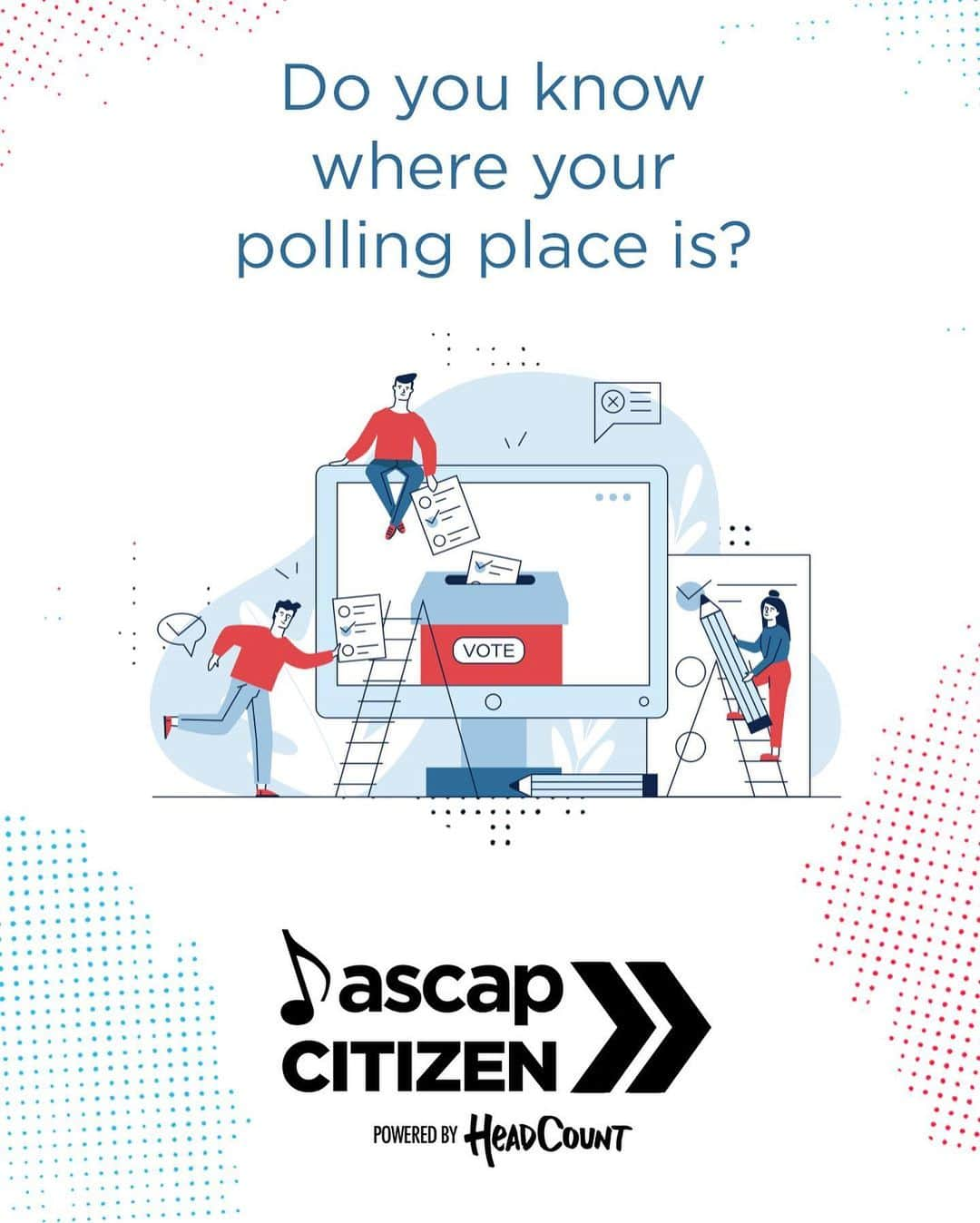 ASCAPさんのインスタグラム写真 - (ASCAPInstagram)「We are ONE WEEK away from Election Day. Are you #VoteReady? Check your registration status, look up your polling place, and make sure you have the correct ID to bring to the polls. Already voted? Make sure your friends vote too! #MakeYourVoteCount this election with #ASCAPCitizen x @headcountorg at the link in our bio.」10月28日 3時35分 - ascap