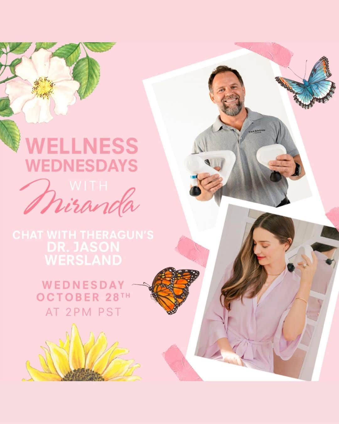 ミランダ・カーさんのインスタグラム写真 - (ミランダ・カーInstagram)「Join me tomorrow at 2pm PT for Wellness Wednesday with @therabody’s @drjasonwersland ☺️ I am obsessed with my Theragun massage tool and even keep the mini in my handbag. I can’t wait for Dr J to show us some of his Theragun massage tips to help relieve tension/pain 🌈 (link in bio to shop 🤍)」10月28日 3時40分 - mirandakerr