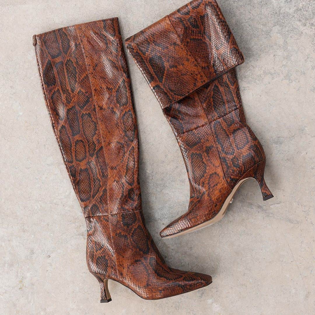 サムエデルマンのインスタグラム：「THE LILLIA in the perfect snakeskin neutral Tap to shop this kitten-heel tall boot  #SamEdelman #Fall2020」