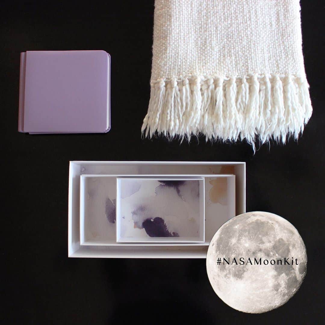 近藤麻理恵のインスタグラム：「@nasa asked me to share what I would pack for a trip to the moon. I landed on: 1) A set of boxes to keep my area tidy. 2) A photo album of my family because they spark the most joy. 3) A cozy blanket because I get cold everywhere! What would you pack? #NASAMoonKit」
