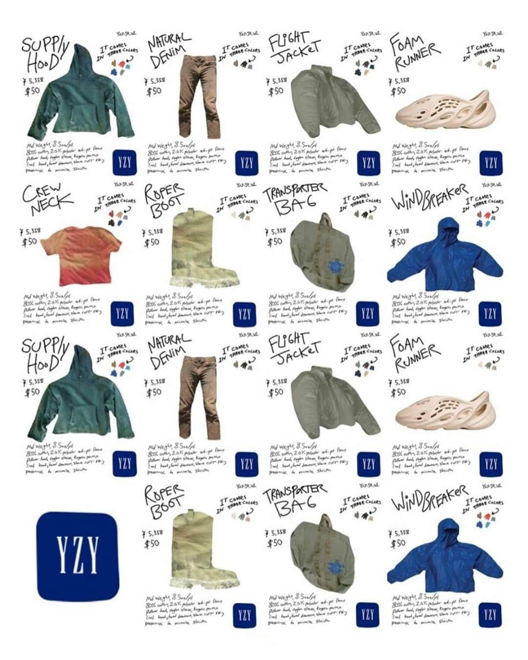 HYPEBEASTさんのインスタグラム写真 - (HYPEBEASTInstagram)「@hypebeaststyle: An unofficial catalog of @kanyewest’s YEEZY @gap partnership has surfaced online, revealing a partial breakdown of what’s expected from the forthcoming collection. Standout items from the range include a flight jacket, “Supply” hoodie, natural denim jeans and “Transporter” bag, while the @adidas YEEZY Foam Runner and roper boot stand as the lone footwear in the offering. Find out more via the link in our bio. ⁠ Photo: @_alchimist」10月27日 20時20分 - hypebeast