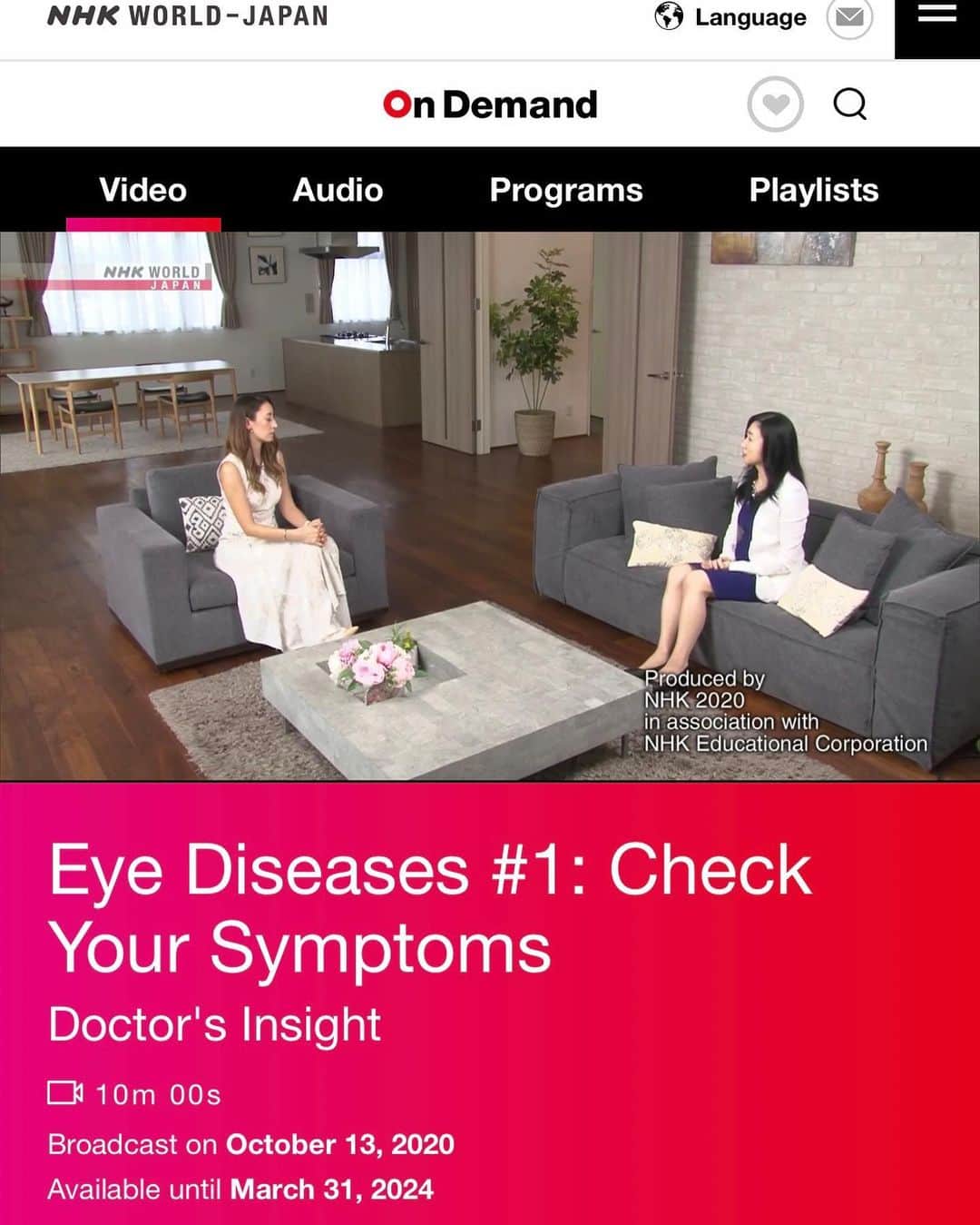太田エイミーのインスタグラム：「Catch my new episodes of “Doctor’s Insight” on NHK World Japan @nhkworldjapan  You can also view them all online too.」