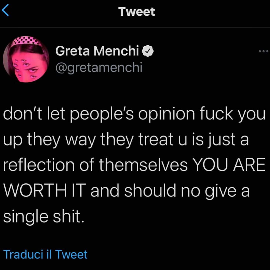 Greta Menchiのインスタグラム：「little reminder to stay strong and not give a single fuck」