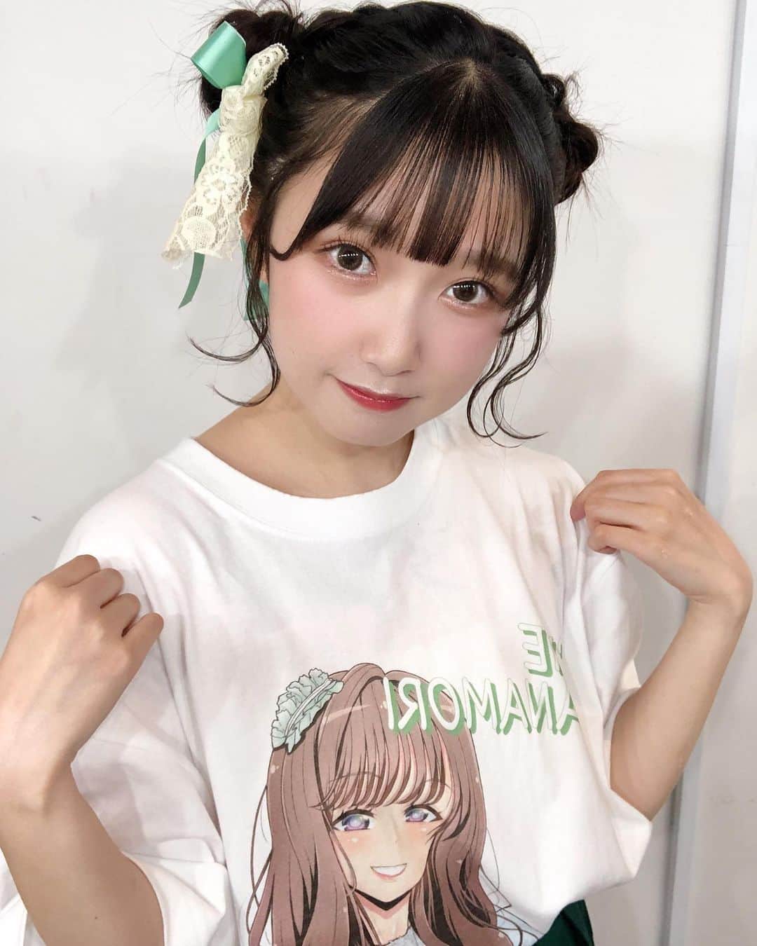 七瀬ひなたさんのインスタグラム写真 - (七瀬ひなたInstagram)「生誕T可愛かった💚 クマさんへあ〜にちえちゃんカラーの緑のリボンを付けました⸜❤︎⸝‍  #アイドル #地下アイドル #ヘアアレンジ #シースルーバング #オルチャンヘア #オルチャン #韓国アイドル #自撮り界隈 #自撮り #自撮り女子 #量産型 #地雷女 #ヒョウ柄コーデ #ワンピースコーデ #低身長コーデ #ヘアアレンジ #生誕祭 #クマさんヘア #ヘアメイク #ヘアメ  #被写体モデル #サロンモデル #akiba #japanesegirl #ootd #fashion #selfie #f4follow #f4f #followforfollowback #akiba」10月27日 23時19分 - elsy_hinata