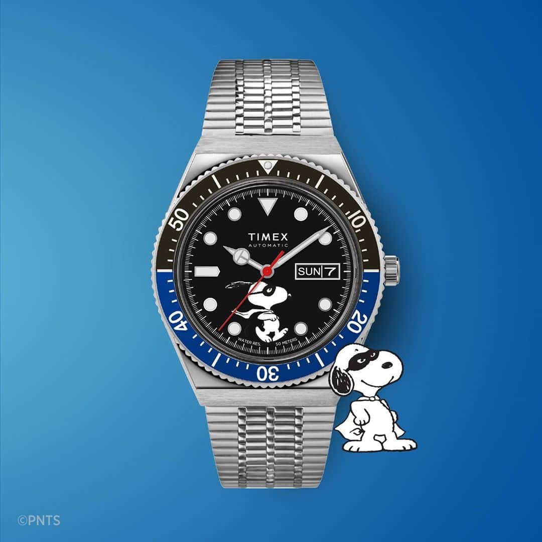 タイメックスさんのインスタグラム写真 - (タイメックスInstagram)「A fresh interpretation of a much-loved Timex® icon, now with your favorite #Peanuts pup.  ⌚: M79 Automatic x Peanuts Featuring Snoopy Masked Marvel #timex #wedontstop #automatic #watch #Snoopy #MaskedMarvel @Snoopygrams @snoopyinfashion」10月27日 23時30分 - timex