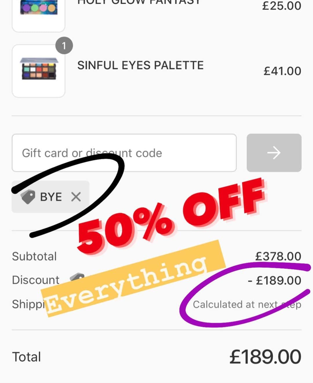 Makeup Addiction Cosmeticsさんのインスタグラム写真 - (Makeup Addiction CosmeticsInstagram)「50% OFF EVERYTHING with code BYE 👋  Hurry before it ends!! 🔥🔥🔥 We ship worldwide 🌏🌏🌏 #makeupaddictioncosmetics」10月28日 0時44分 - makeupaddictioncosmetics