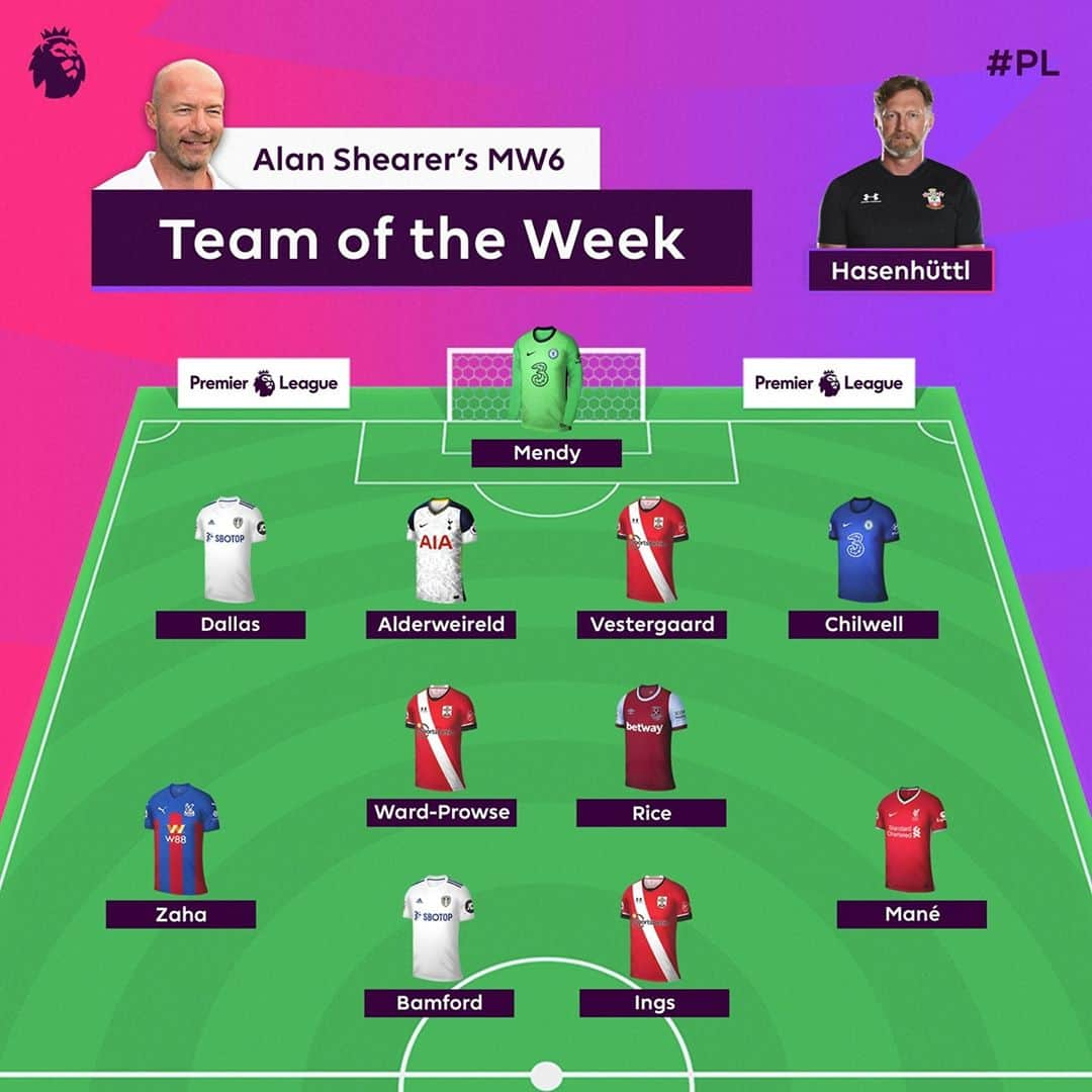 プレミアリーグさんのインスタグラム写真 - (プレミアリーグInstagram)「Alan Shearer's Team of the Week has landed 🛬」10月28日 1時04分 - premierleague