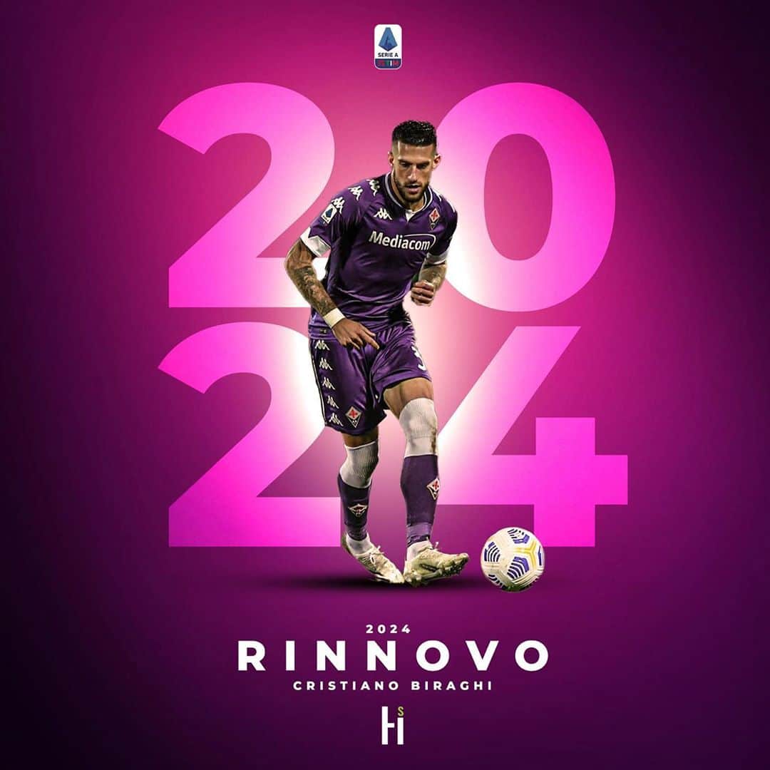 クリスティアーノ・ビラーギのインスタグラム：「La mia storia in viola è destinata a durare ancora a lungo 💜 #rinnovo #fiorentina #viola #2024」