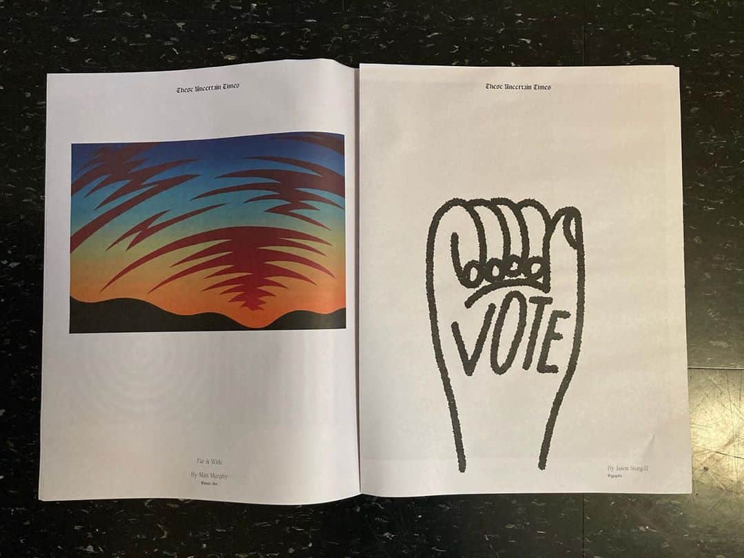 のインスタグラム：「In the latest issue of @theseuncertaintimes.press! VOTE ALREADY.」