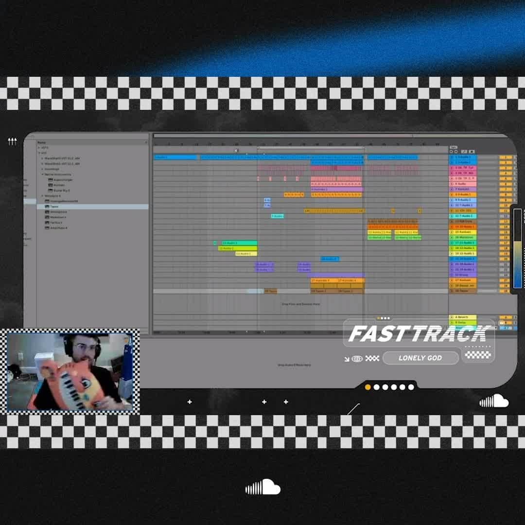 サウンドクラウドのインスタグラム：「🎹 @itslonelygod got super creative during #FastTrack and decided to make a beat in an hour using only children’s instruments. 🥁 Rewatch the creation process and listen in full at the link in bio.」