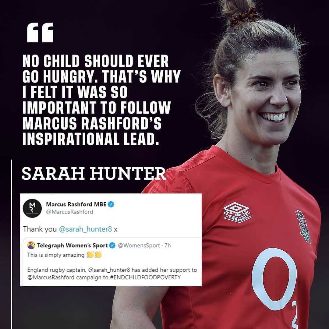 ラグビーイングランド代表さんのインスタグラム写真 - (ラグビーイングランド代表Instagram)「Inspiring stuff from @sarah_hunter8 who has paid for free school meals for those that need them at Benton Dene Primary 👏 #RedRoses 🌹」10月28日 2時49分 - englandrugby