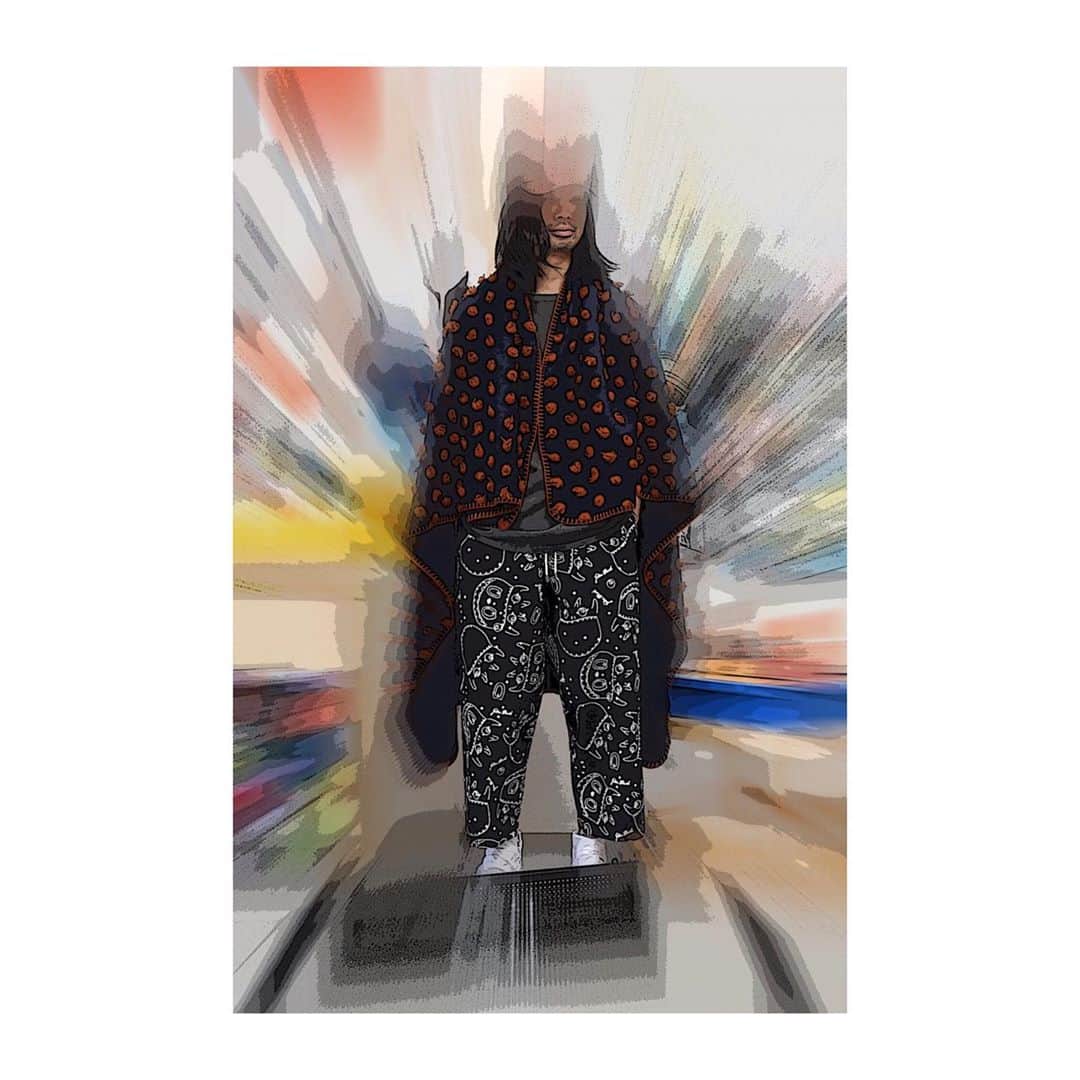 ジュリアン デイヴィッドのインスタグラム：「Fall 2020 Limited Pant made in collaboration with the talented Japanese artist T9G 👀 @xt9gx」