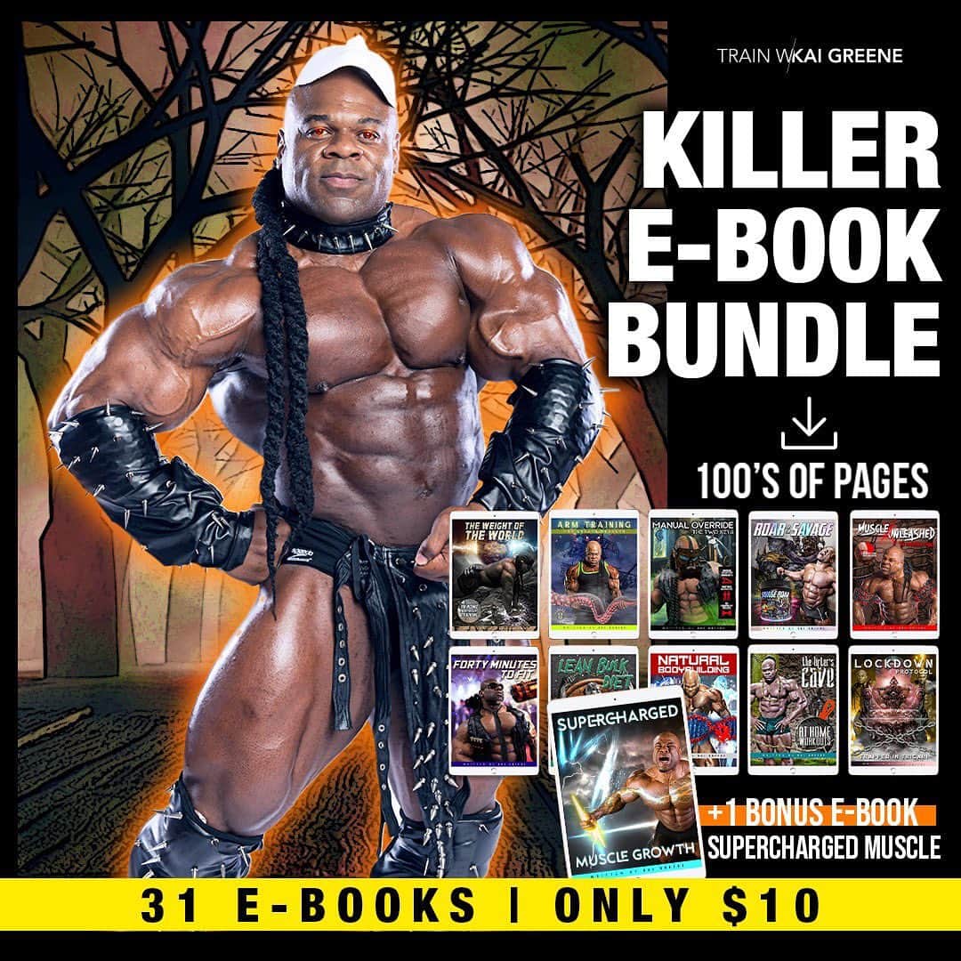 カイ・グリーンのインスタグラム：「🔪# 1 KILLER PROGRAM New workouts along with the fundamental principles for nutrition, training, and better insight to improving your physique —> Go To Trainwithkai.com .. ✅Learn how to calculate your caloric intake. Find the foods that build quality muscle. ✅Be able to create your own diet week after week. ✅If you’re ready to give it your all then get ready bc we provide you day by day workouts to follow for Weeks. ✅Get the exact number of sets, reps, and rest you need to building your perfect physique.」