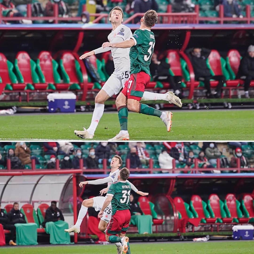 トーマス・ミュラーのインスタグラム：「Today we have celebrated our 13th straight victory in the @championsleague. 💪 It wa a tough match with fantastic goals of @leon_goretzka and @jok_32. ✌️ #immerweiter #UCL #fcbayern #esmuellert #miasanmia@#fclmfcb」