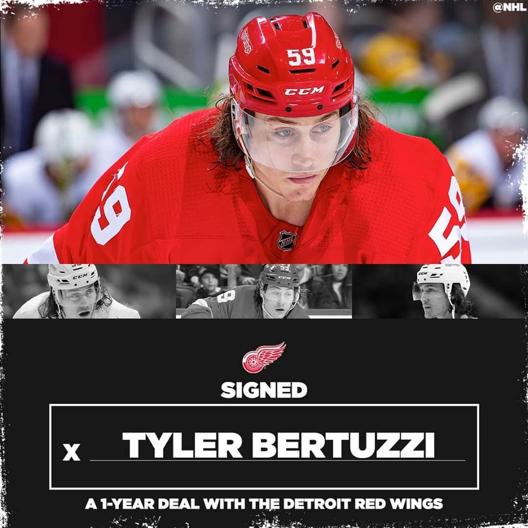 NHLさんのインスタグラム写真 - (NHLInstagram)「Tyler Bertuzzi is back with the @detroitredwings on a one-year deal. 🖊️」10月28日 6時10分 - nhl