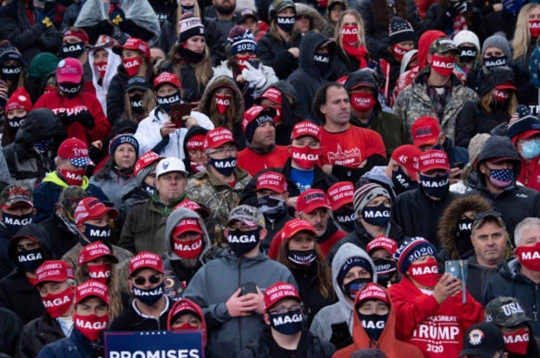 ドナルド・トランプさんのインスタグラム写真 - (ドナルド・トランプInstagram)「THANK YOU MICHIGAN! #MAGA ——— Via AFP/Getty Images — People wait for US President Donald Trump speaks during a Make America Great Again rally at Capital Region International Airport October 27, 2020, in Lansing, Michigan. (Photo by Brendan Smialowski / AFP) (Photo by BRENDAN SMIALOWSKI/AFP via Getty Images)」10月28日 6時37分 - realdonaldtrump