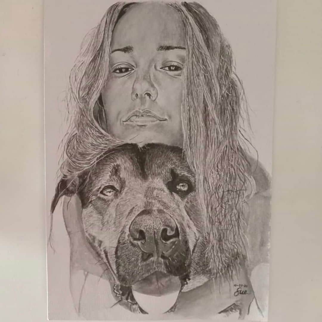 ブリアナ・エヴィガンさんのインスタグラム写真 - (ブリアナ・エヴィガンInstagram)「Wow! Thank you for this @suertemalas6 this is incredible! I want a print for my office... You nailed it with me and my boy Maxito. You are so talented and I really appreciate you! Thanks for the love. 🧡💙」10月28日 7時14分 - brianaevigan
