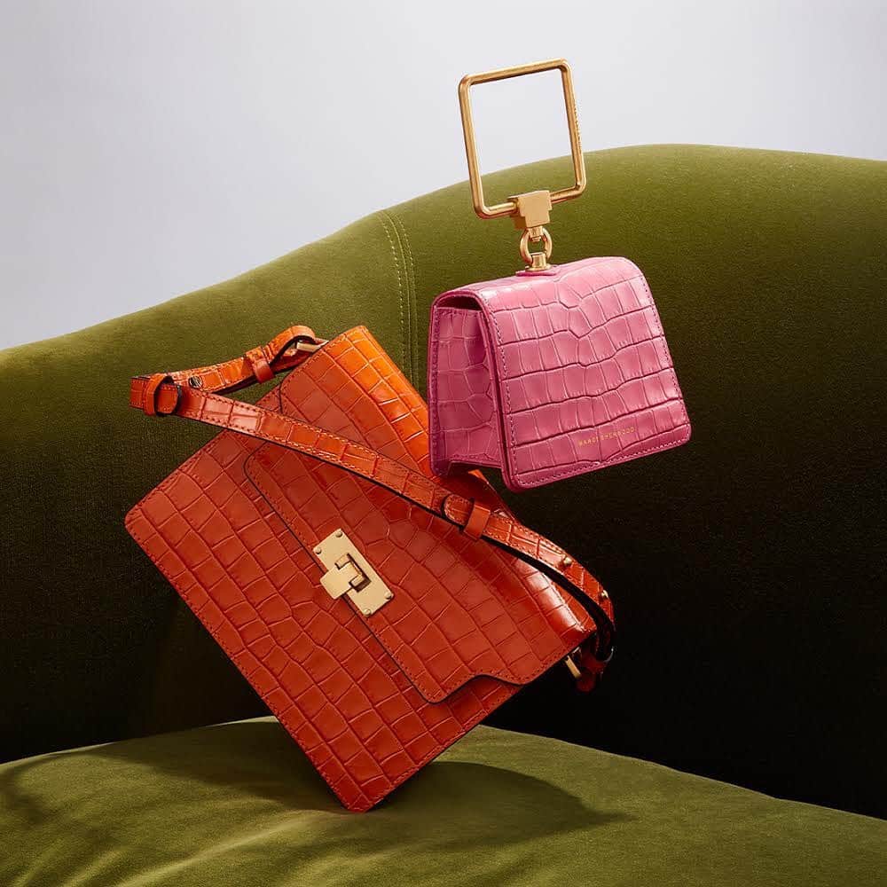 Saks Fifth Avenueのインスタグラム：「NEW AT SAKS: As the saying goes, it's good to have options. The Korean-based brand @margesherwood_official gives us plenty. We're loving their croc-embossed shoulder bags and bracelet bags. #SaksStyle」