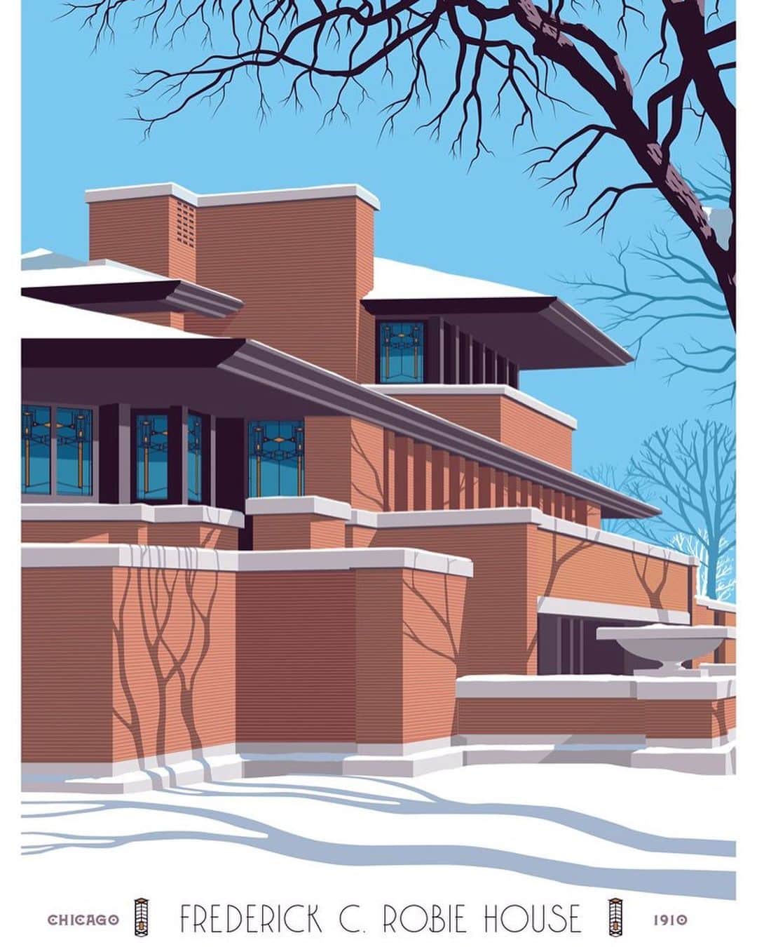 Juxtapoz Magazineさんのインスタグラム写真 - (Juxtapoz MagazineInstagram)「A few of our favorite selections from the Frank Lloyd Wright Foundation x Spoke Art Gallery "Frank Lloyd Wright: Timeless" print series available now via @spoke_art • Featuring contributions from an international roster of illustrators working in a classic WPA poster style aesthetic @wrighttaliesin」10月28日 8時46分 - juxtapozmag