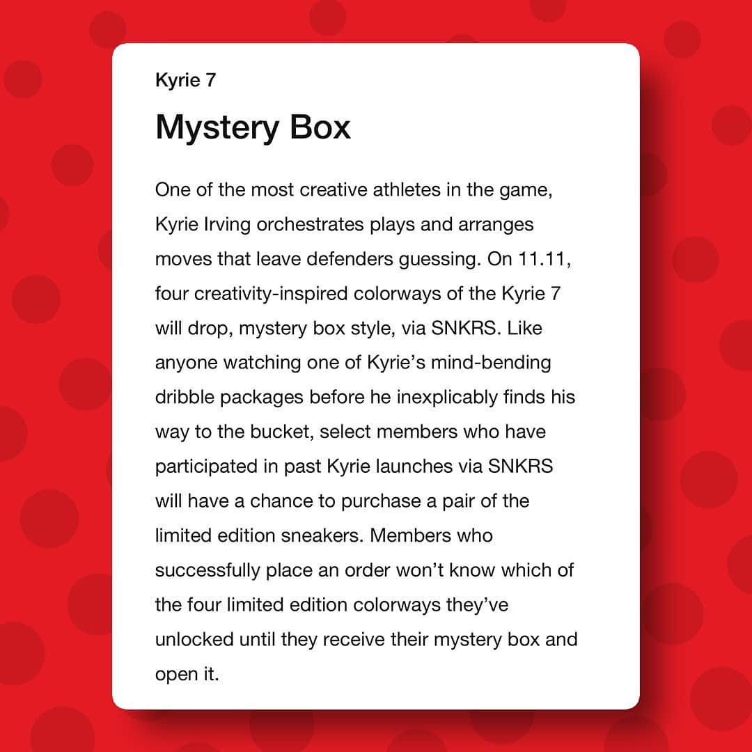 Nice Kicksさんのインスタグラム写真 - (Nice KicksInstagram)「Are you going to roll the dice on a mystery pair of Kyrie 7s? 👀 Which pair are you hoping for? 🤞」10月28日 9時16分 - nicekicks