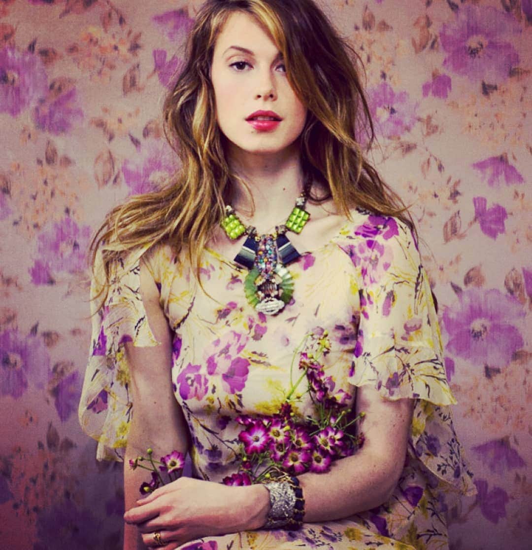 ルル フロストのインスタグラム：「Flower-surfer-faerie-queen @elettrawiedemann giving me life and hope for a fresh tomorrow.🌸🌊🌸 Shot at the @theplazahotel by @claiborneswansonfrank styled by @susanjoy in a vintage silk floral light-as-air dress and handmade pieces from my 💯-Year collection, incorporating antique and vintage elements ranging from 1860-1960.  This image inspires me.  What inspires you?  Love, Lu 💫」