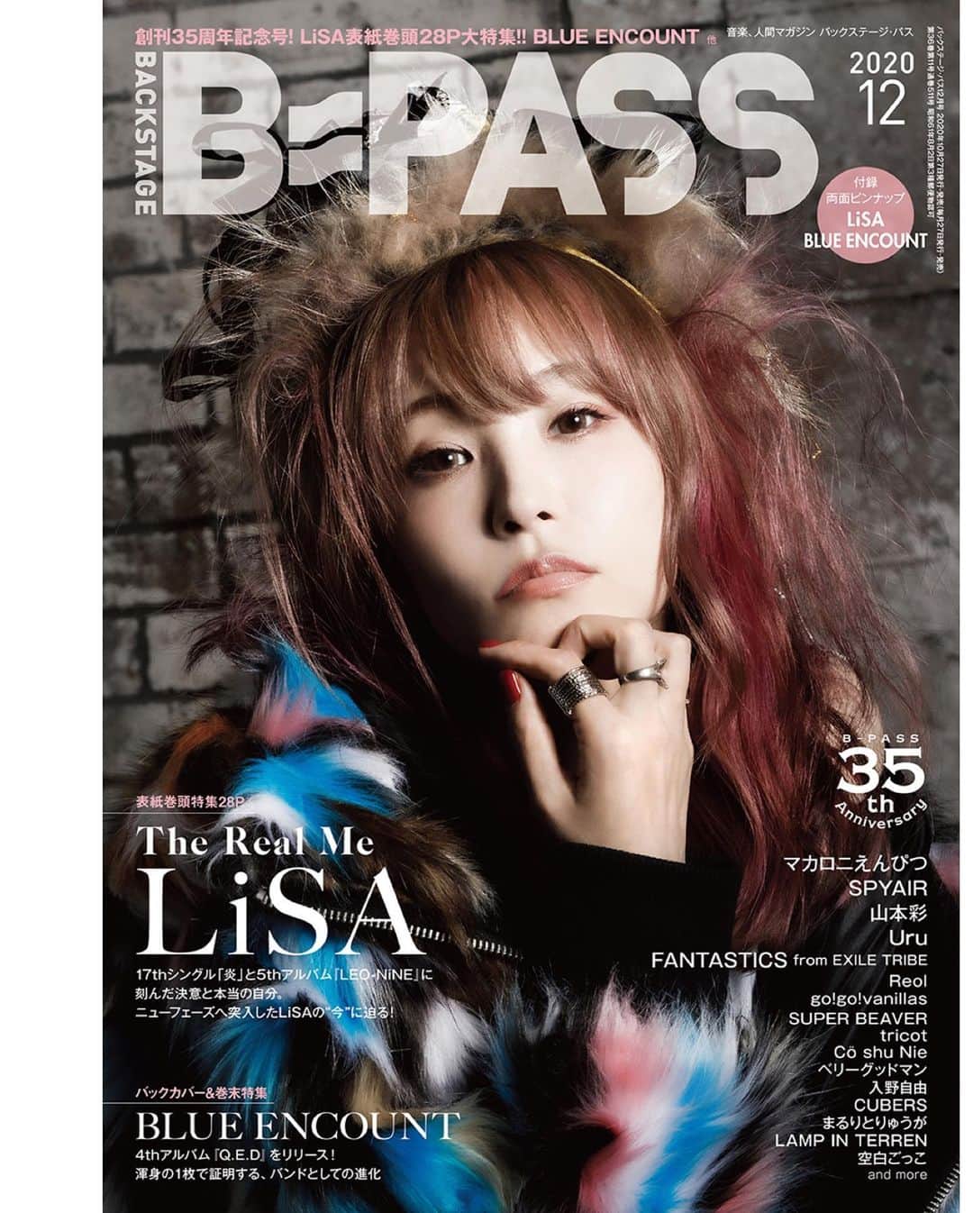 LiSAさんのインスタグラム写真 - (LiSAInstagram)「「B=PASS -2020年12月号-」様で、表紙とたくさんお写真とインタビューしていただいています☻ 是非げっとしてくださーいっ🦁🔥 #りさふく　#くばちゃまこーで 【雑誌】本日発売の雑誌「B=PASS -2020年12月号-」にて、表紙+巻頭特集・撮りおろし＆インタビューを掲載いただいてます！プレゼント企画もありますので、是非書店などでチェックしてください！お楽しみに！ shinko-music.co.jp/b-pass/ #LiSA #BPASS #NOid #DriesVanNoten #UNRAVELPROJECT #ChristianLouboutin」10月28日 10時47分 - xlisa_olivex