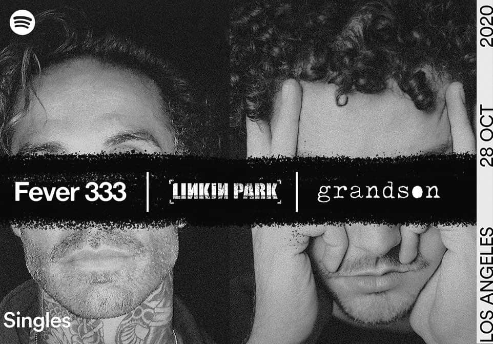 リンキン・パークのインスタグラム：「Continue the #HybridTheory celebration with two new @spotify Singles: @grandson’s cover of “One Step Closer” and @fever333’s take on “In The End.” Available now, only on Spotify.」