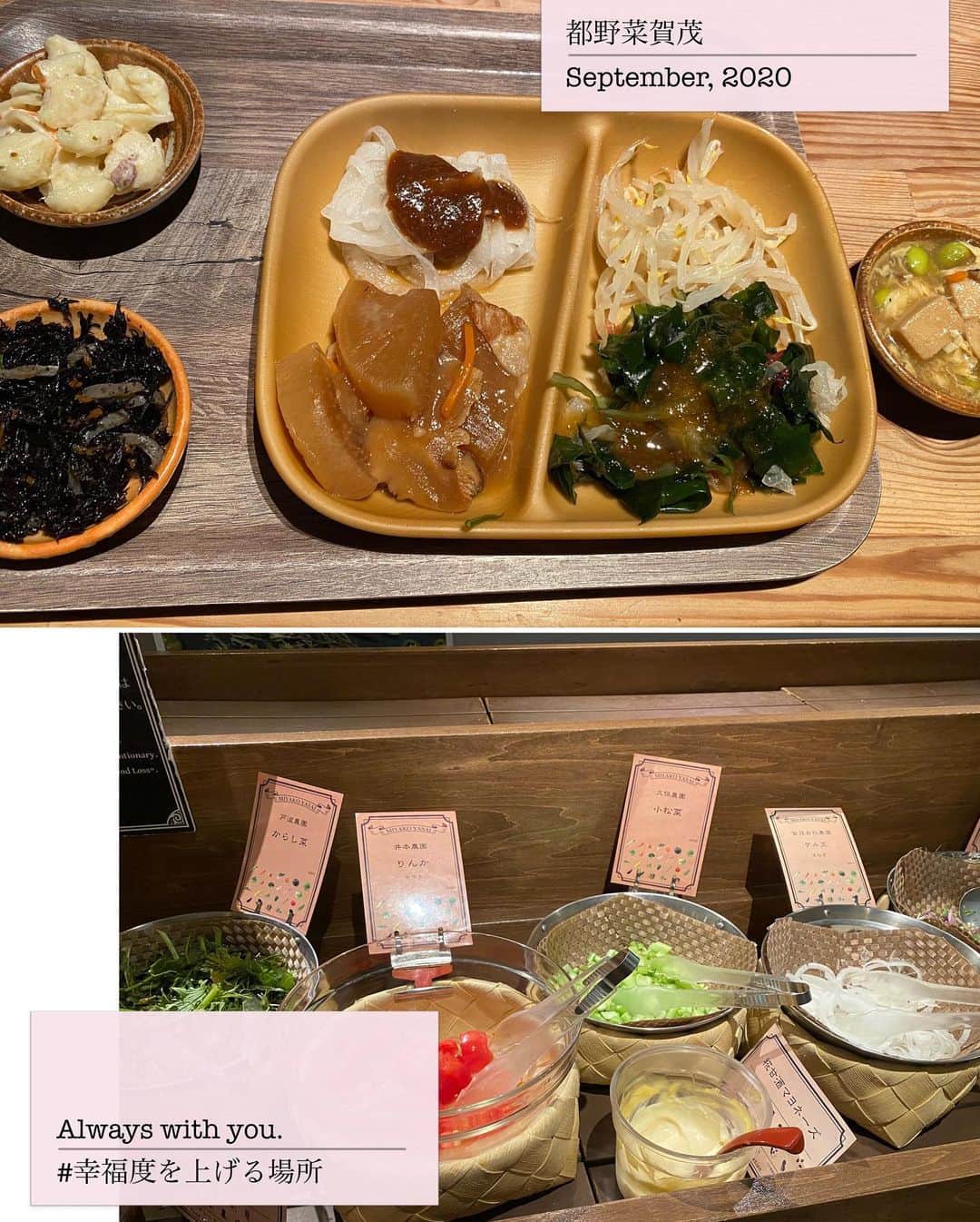 仲間由依のインスタグラム：「「あなたは今日、何を食べますか？」  やっぱりお野菜は美味しいねっ！！  おばんざいがとても美味しくて、 大好きな都野菜賀茂。 季節や日によって変わるので 今日はどんなのがあるかな…？ とドキ(*´ｪ｀*)ドキ  既に3店舗コンプリートしてしまった(*｀ω´*)ﾄﾞﾔｯ  #都野菜賀茂 #健康美 #京都 #都野菜」
