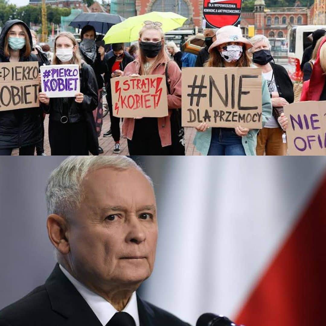 アニヤ・ルービックのインスタグラム：「Panie Kaczyński, proszę o szacunek dla osób wierzących i nie wykorzystywanie wiary jako amunicji politycznej, jest to chwyt poniżej pasa. Wyrok na kobiety jest błędem, proszę się do tego najzwyczajniej przyznać. Proszę też pamiętać, jest Pan funkcjonariuszem publicznym, pracuje Pan dla Polek i Polaków! Polki i Polacy wiedzą dlaczego protestują! Polki i Polacy znają różnicę między dobrem a złem. Na zdjęciu powyżej Polki przed którymi chce Pan „bronić” Polskę wzywając członków Pisu. Serio?  Słabe! #wyroknakobiety #strajkkobiet #prawakobiet #prawaczłowieka Zdj na gorze @jacek_koslicki  (ENG 👇)  Mr.Kaczyński, please have some respect for the believers, please don’t use faith as political ammunition, it’s below the belt. Please remember you are a public servant, you work for the Polish people! The Polish people know why they are protesting, they know the difference between right and wrong. In the photo above, polish women, from whom you want to “protect” Poland , really? So weak!」