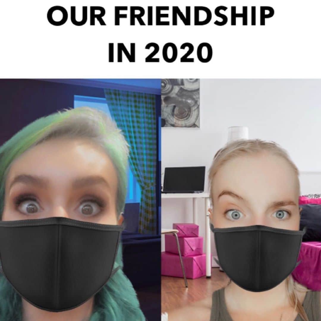 シェパードのインスタグラム：「Using Snapchat’s new Friendship Time Capsule. Glad we are still friends in 2080... we are going to rock old age! Swipe to see what we look like in 2080 😹😹」