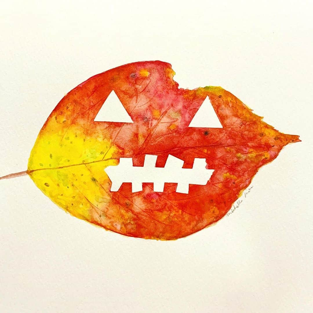 高杉さと美さんのインスタグラム写真 - (高杉さと美Instagram)「🎃  #illustration  #holloween  #artwork  #葉 #紅葉 #イラストレーション  #秋色  #挿絵 #植物のある暮らし」10月28日 18時49分 - satomi_mira