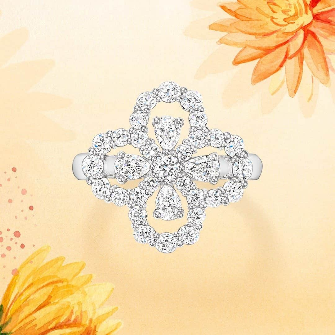 ハリー・ウィンストンさんのインスタグラム写真 - (ハリー・ウィンストンInstagram)「Fantastic fall brilliance. #WinstonInBloom #HarryWinston Tap the link in bio to discover the #Diamond Loop Full Motif Diamond Ring.」10月28日 19時30分 - harrywinston