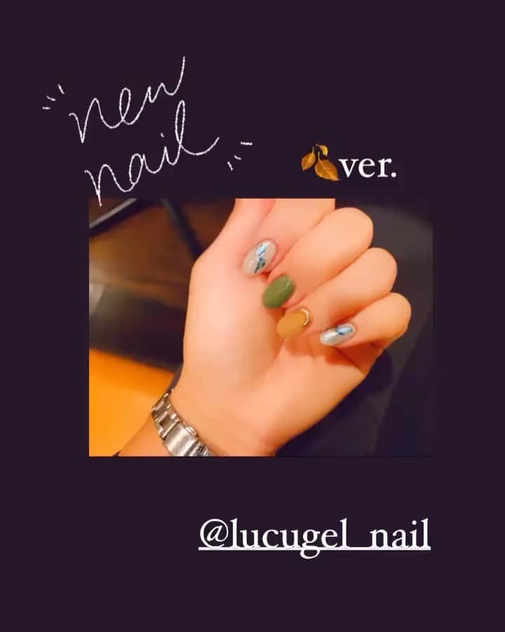 青木茉里奈のインスタグラム：「new nails🔸 🍂ver. @lucugel_nail  _ _ _ _ _ _ _ _ _ _ _ _ _ _ _ _ _ _ _ _ _ _ _ _ _ _ _ _  #newnails #nails #lucugel #takigawa」