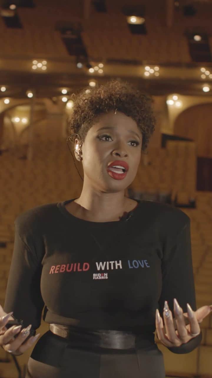 ジェニファー・ハドソンのインスタグラム：「It was such a pleasure to join @broadway4biden featuring @mybroadwaydreams for this performance! If you haven't yet, head to the polls. This is one of the most important elections of our history, make sure you raise your voices with me for a better future!  Donate to the Biden Victory Fund http://bit.ly/donate-b4b. Or text “Broadway” to 55444.   "Tomorrow" is written by Martin Charnin & Charles Strouse. As seen on the @broadway4biden #InOurAmerica concert. Used with permission from WC Music Corp & MPL Music Publishing  #vote2020 #inouramerica #believeinbetter #broadwayforbiden」