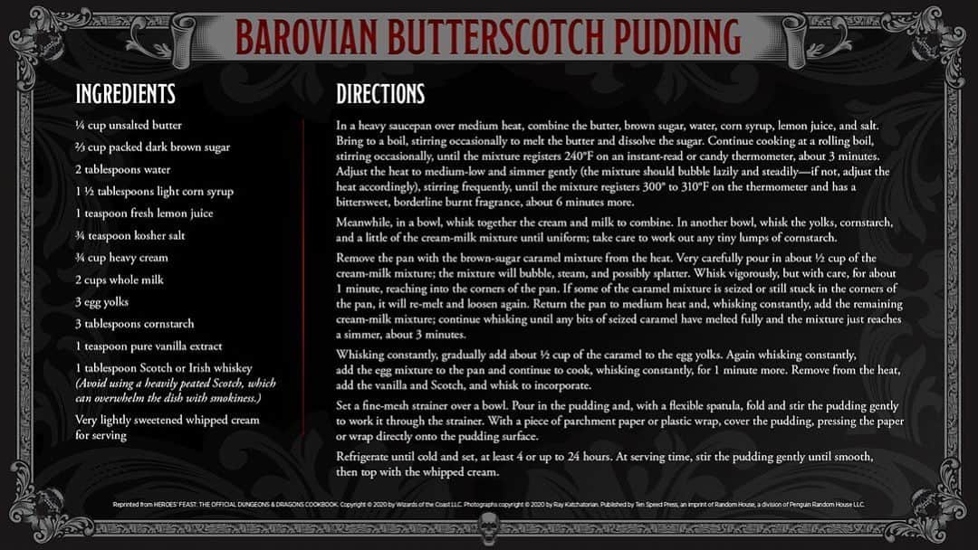カイル・ニューマンさんのインスタグラム写真 - (カイル・ニューマンInstagram)「YUM! Here are some tasty Halloween appropriate recipes from HEROES’ FEAST: The Official Dungeons & Dragons Cookbook in stores now! Trolltide Candied Apples & Barovian Butterscotch Pudding (in honor The Curse of Strand). Enjoy! Link to book in bio!」10月29日 7時10分 - kyle_newman