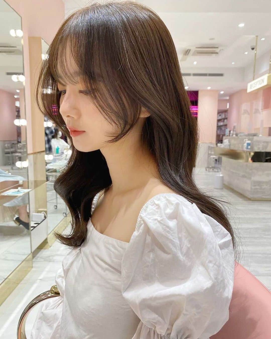 青山舞莉のインスタグラム：「시스루뱅」