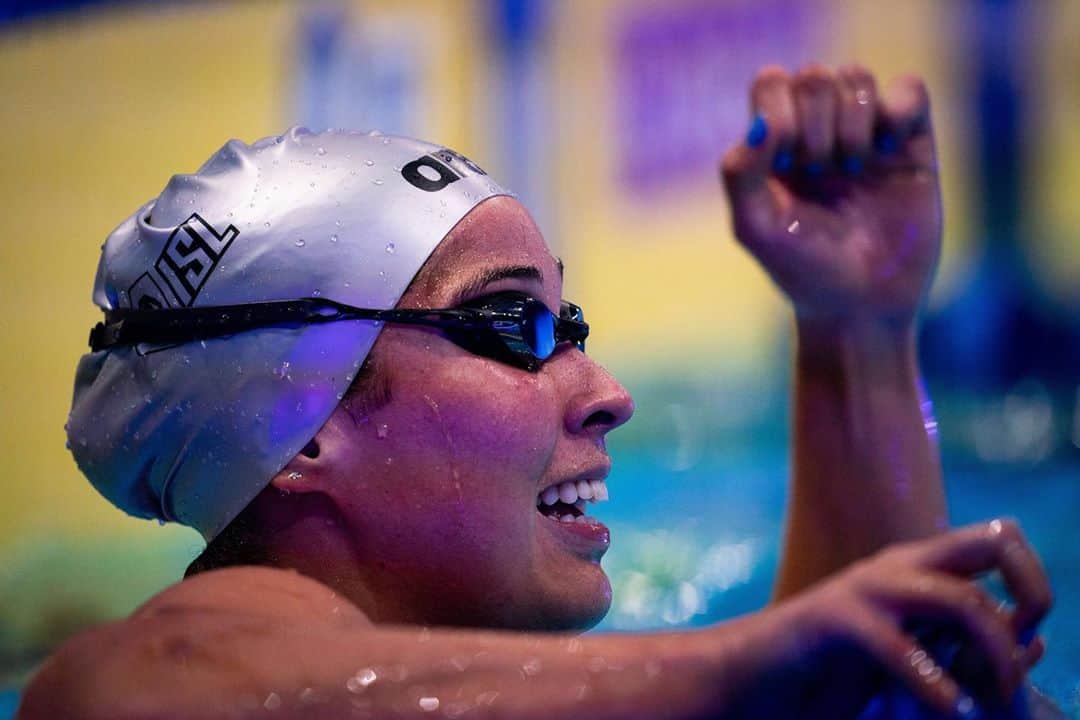 ラノミ・クロモウィジョジョのインスタグラム：「Last night was amaaazing 🔥🦾🔥 wins in the 100 free and 50 fly. Big points for Team Iron! Was a great battle with the NY Breakers though 💪🏽🔥 match #3 is in 7 days, first some days of hard work to do 🦾🐼🦾 (📷 Mine Kasapoglu)」
