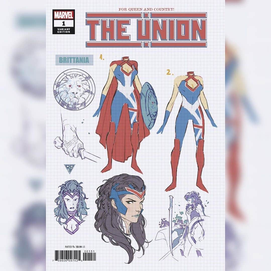 RB Silvaのインスタグラム：「What a surprise for me today when I saw part of my concept art of the Brittania as Variant Cover for The Union #1. I loved!! :)」
