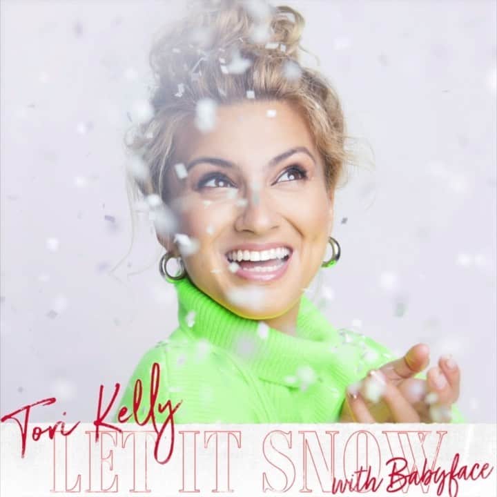 トーライ・ケリーのインスタグラム：「surprise! “Let It Snow” is out now with the legendary @babyface !! not only did he graciously hop on this song, but he also produced the album! @babyface - i am so honored to have worked with you on this project. thank you for helping me create my 1st christmas album & for making it so special. 🥰❄️  in case you guys missed it, swipe for the full tracklist.. album out in 2 nights!!🎄♥️#atkchristmas」
