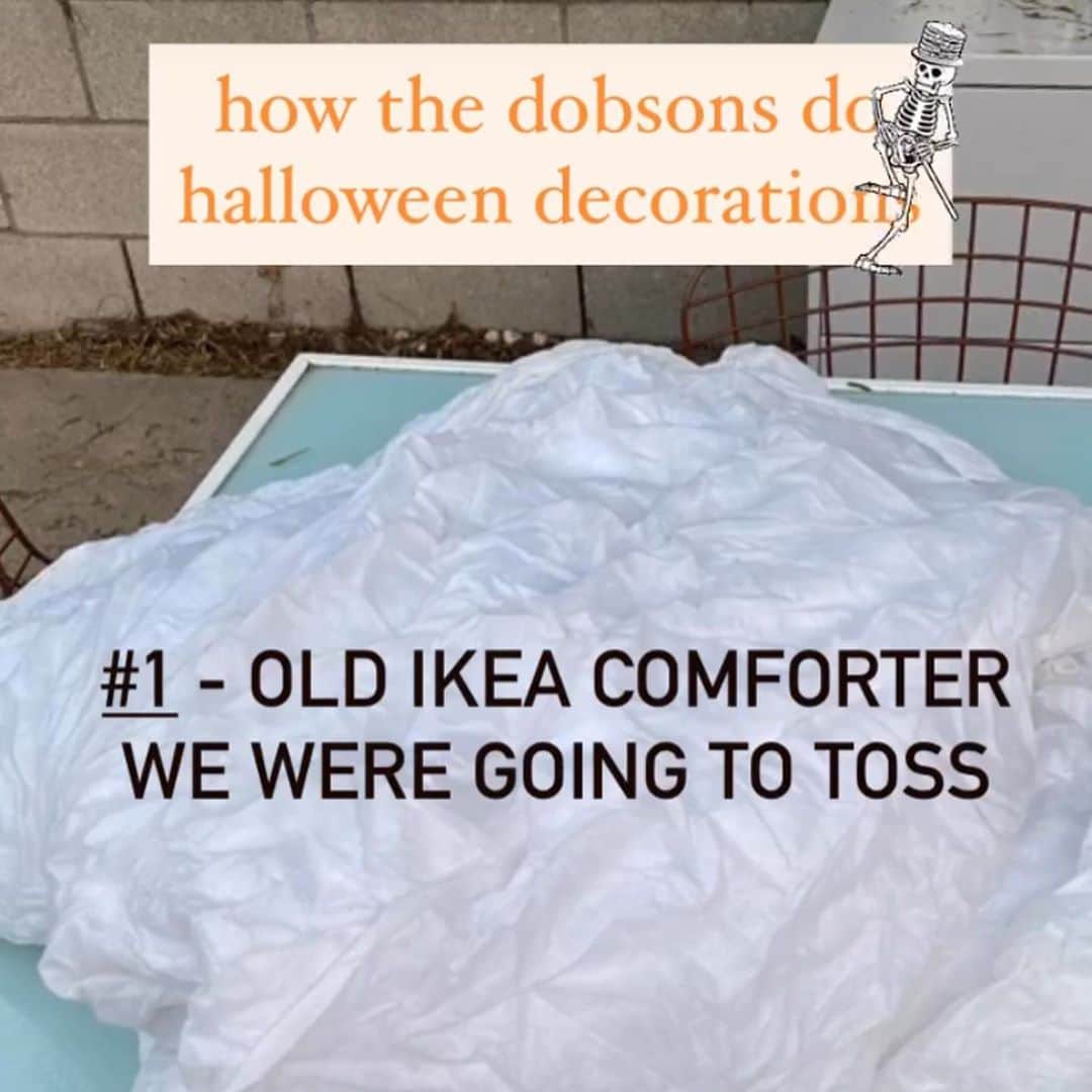 ライアン・ダニエル・ドブソンさんのインスタグラム写真 - (ライアン・ダニエル・ドブソンInstagram)「We made these decorations out of an old IKEA comforter we were going to toss. Is that trashy? In the most literal sense, I guess so!  With so many things, like Halloween decorations, the first instinct is often to buy. It's easy to feel like there's not enough.  Not enough supply, success, support, money, accolades, follows, buzz.  I need to frequently habituate the practice of remembering there is enough. I have enough. I want my children to understand they have enough; they have been invited to participate in the act of creation.  And if they do it ex nihilo it's even more imago dei.   #ikeahack #zerowastehome」10月29日 1時15分 - ryanddobson