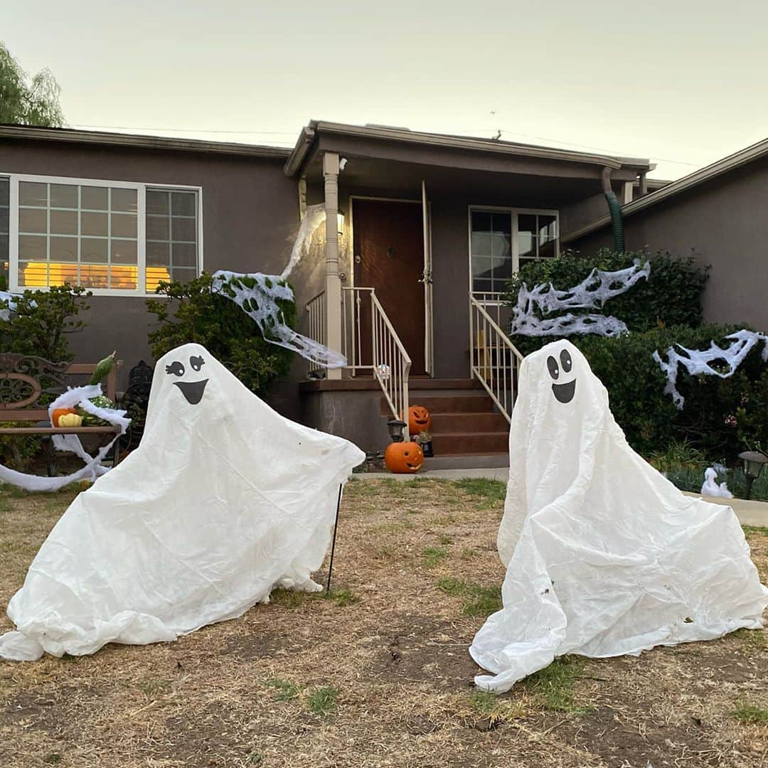 ライアン・ダニエル・ドブソンのインスタグラム：「We made these decorations out of an old IKEA comforter we were going to toss. Is that trashy? In the most literal sense, I guess so!  With so many things, like Halloween decorations, the first instinct is often to buy. It's easy to feel like there's not enough.  Not enough supply, success, support, money, accolades, follows, buzz.  I need to frequently habituate the practice of remembering there is enough. I have enough. I want my children to understand they have enough; they have been invited to participate in the act of creation.  And if they do it ex nihilo it's even more imago dei.   #ikeahack #zerowastehome」