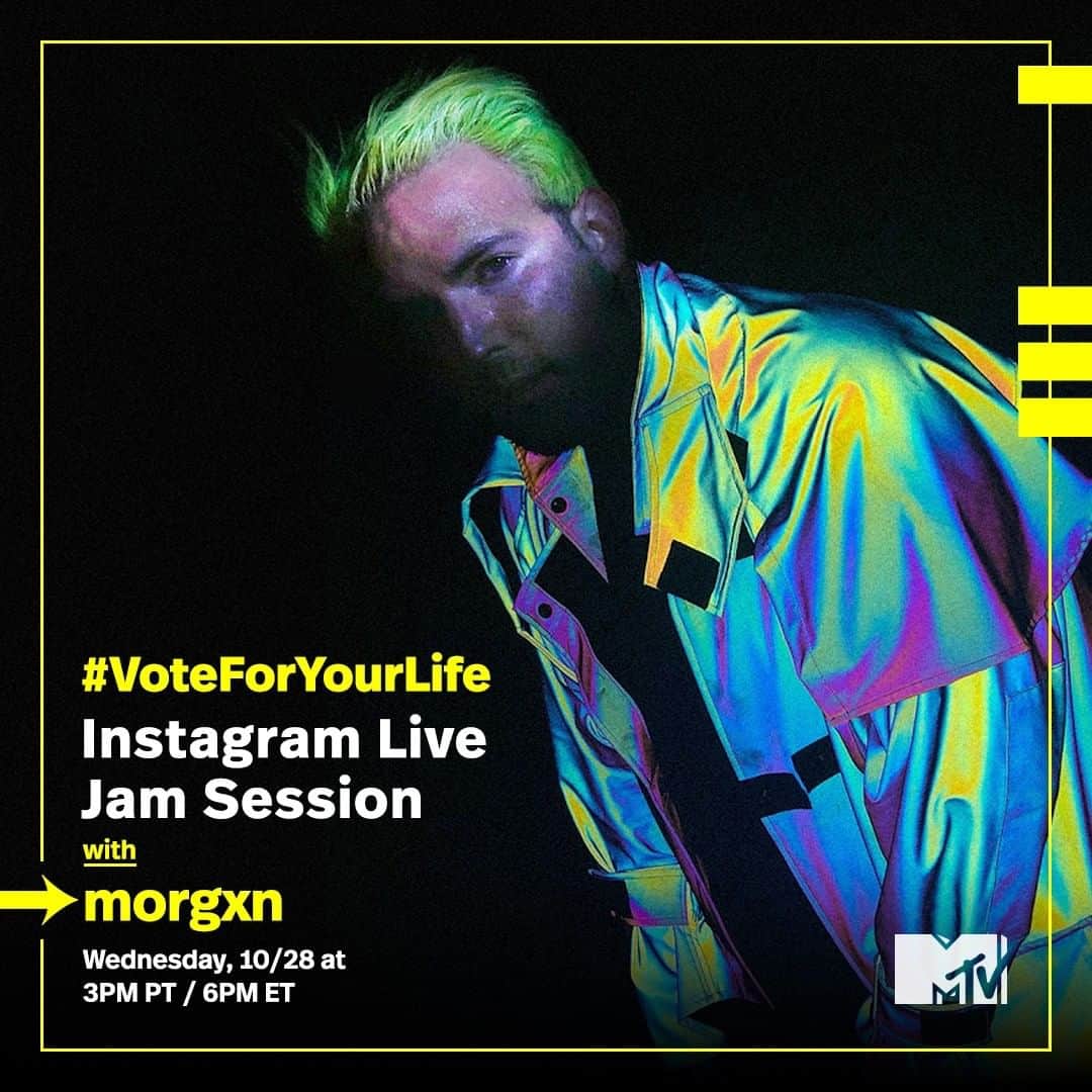 MTVさんのインスタグラム写真 - (MTVInstagram)「Ready for a jam session from @morgxnofficial, all in preparation to #VoteForYourLife? 💛 See it go down on my Instagram Live, today at 3pm PT / 6pm ET!」10月29日 2時16分 - mtv